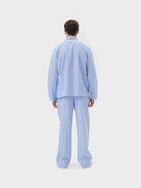Tekla - Poplin Pyjamas Shirt in Bassett Stripes