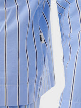 Tekla - Poplin Pyjamas Shirt in Bassett Stripes