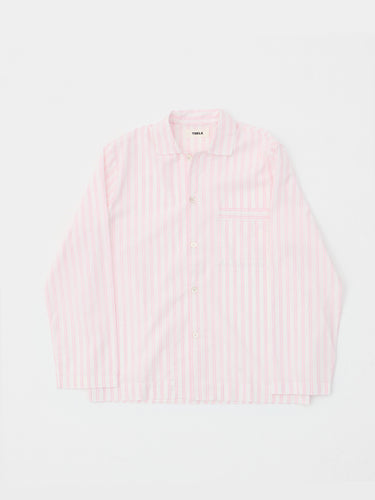 Tekla - Poplin Pyjamas Shirt in Hatty Stripes