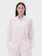 Tekla - Poplin Pyjamas Shirt in Hatty Stripes