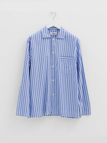 Tekla - Poplin Pyjamas Shirt in Penny Stripes