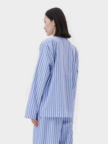 Tekla - Poplin Pyjamas Shirt in Penny Stripes