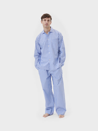 Tekla - Poplin Pyjamas Shirt in Penny Stripes