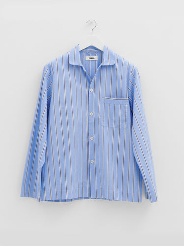 Tekla - Poplin Pyjamas Shirt in Bassett Stripes