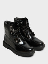 Timberland - Premium 6 Inch Lace Up Waterproof Boots in Black Patent Leather