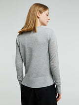 TOTEME - Fine Knit Cardigan in Grey Melange
