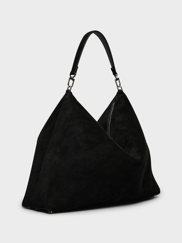 TOTEME - Suede Scoop Tote Bag in Black