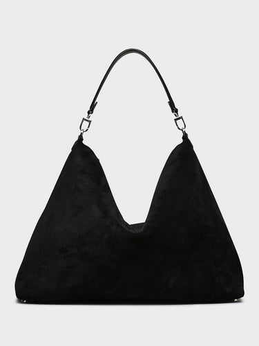 TOTEME - Suede Scoop Tote Bag in Black