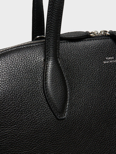 TOTEME - Medium Grained Leather Day Tote Bag in Black