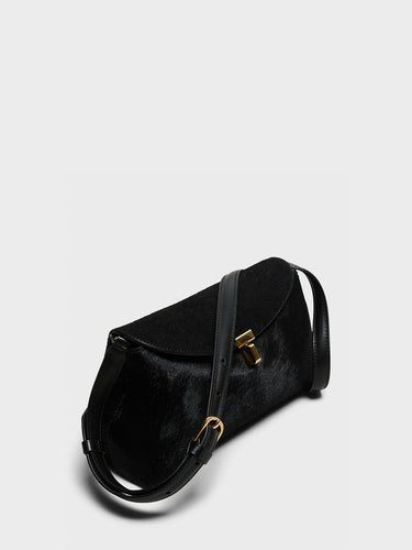 TOTEME - T-Lock Clutch in Black Pony Hair