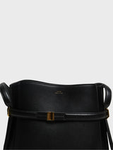 TOTEME - Belted Leather Bucket Bag in Black