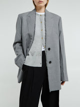 TOTEME - Raw Lapel Jacket in Pale Grey Melange