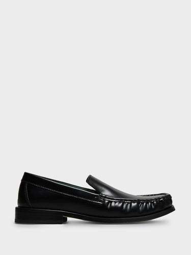 Vinny's - Michel Mocassin Shoes in Black Leather