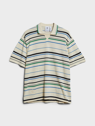 Adidas - Wales Bonner Knit Polo in White/Green