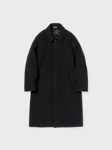 Auralee - Sponge Bonded Wide Wale Wool Soutien Collar Coat in Black