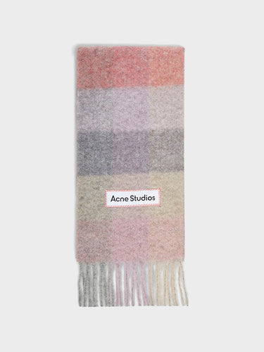 Acne Studios - Mohair Checked Scarf in Fuchsia, Lilac and Pink