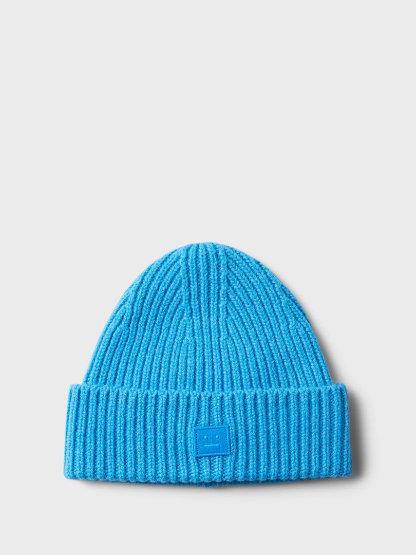 Overskæg Blive gift foragte Acne Studios Face - Small Pansy Face Logo Beanie in Sapphire Blue – stoy