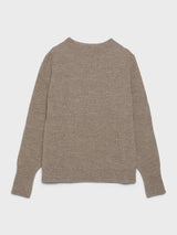 Andersen-Andersen - Navy Crewneck Knit in Natural Taupe