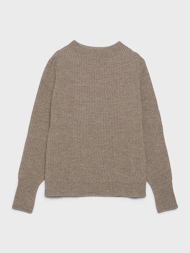 Andersen-Andersen - Navy Crewneck Knit in Natural Taupe