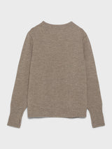 Andersen-Andersen - Navy Crewneck Knit in Natural Taupe