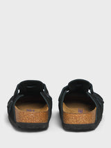 Birkenstock - Boston Suede Sandals in Black