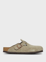 Birkenstock - Boston Suede Narrow Sandals in Taupe