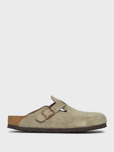 Birkenstock - Boston Suede Narrow Sandals in Taupe