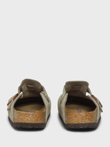 Birkenstock - Boston Suede Narrow Sandals in Taupe