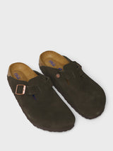 Birkenstock - Boston Suede Sandals in Mocha