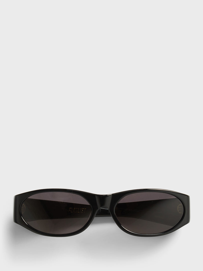 Flatlist - Eddie Kyu Sunglasses in Solid Black and Solid Black Lens