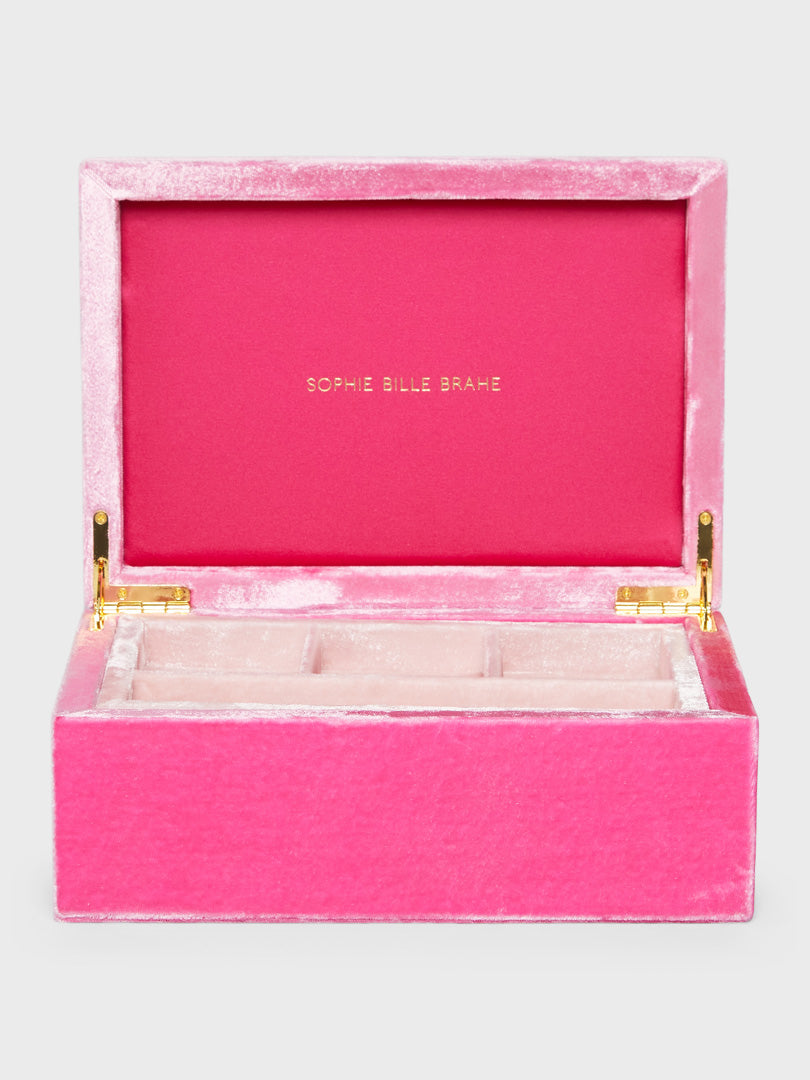 Trésor Velvet Grande Jewelry Box in Bright Pink
