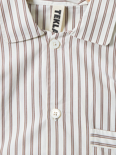 Tekla - Poplin Pyjamas Short Sleeve in Hopper Stripes
