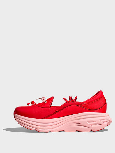 Hoka One One - Bondi Mary Jane Sneakers in Cerise and Rose Tea