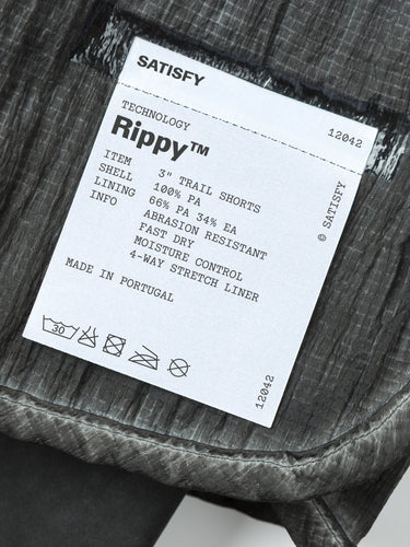 Satisfy - Rippy 3" Trail Shorts in Aged Black