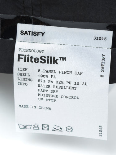 Satisfy - FliteSilk 5 Panel Pinch Cap in Black