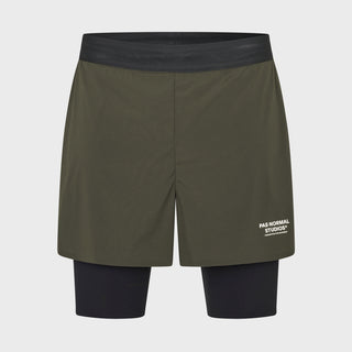 Pas Normal Studios - Balance 2-in-1 Shorts in Dark Olive