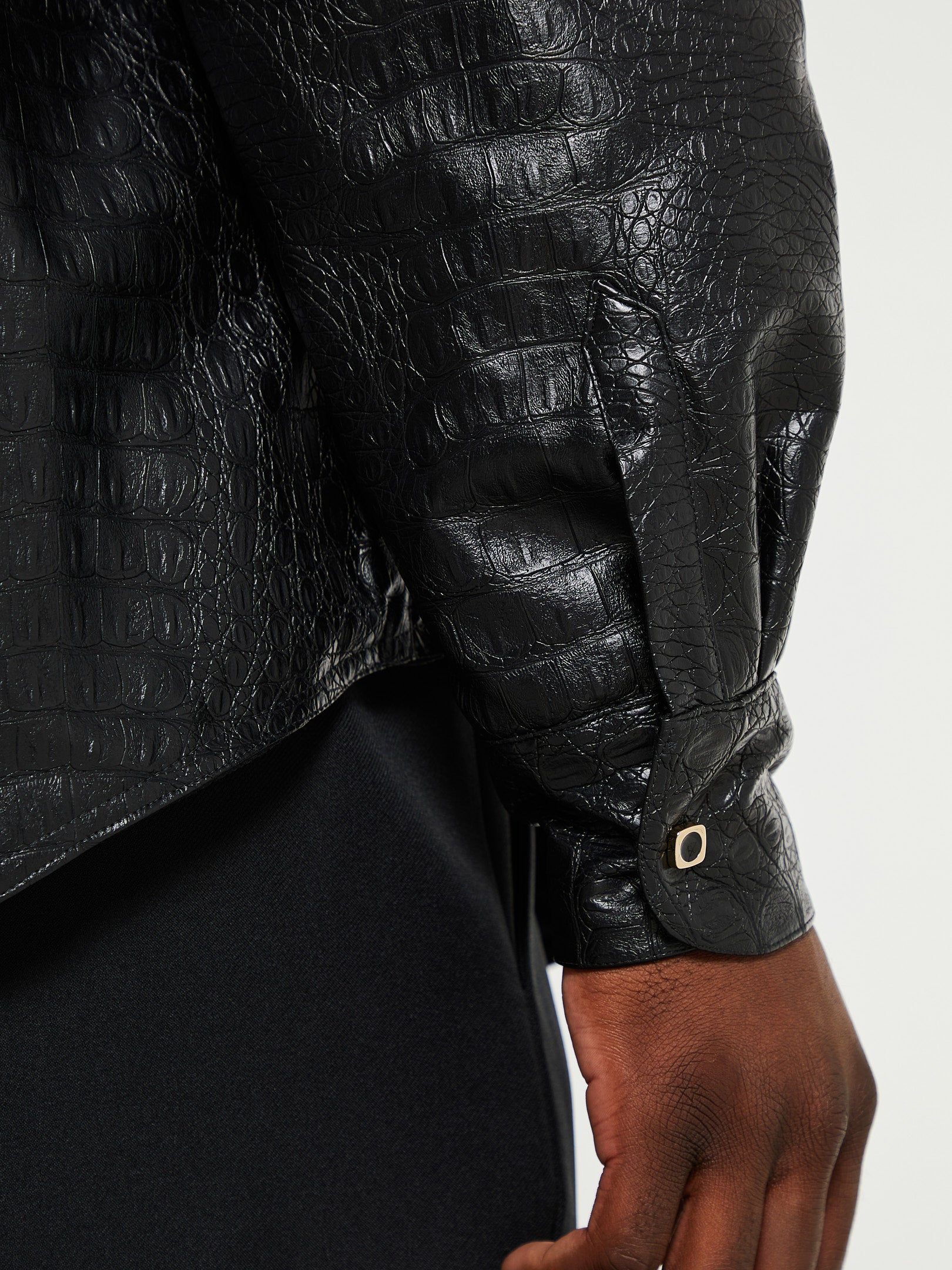 – - Black stoy 4SDesigns in Quilted Jacket Shirt