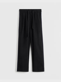 Tekla - Poplin Pyjamas Pants Grosgrain Side Stripe in All Black