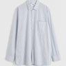 Tekla - Poplin Pyjamas Long Shirt in Orchid Stripes