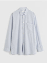 Tekla - Poplin Pyjamas Long Shirt in Orchid Stripes