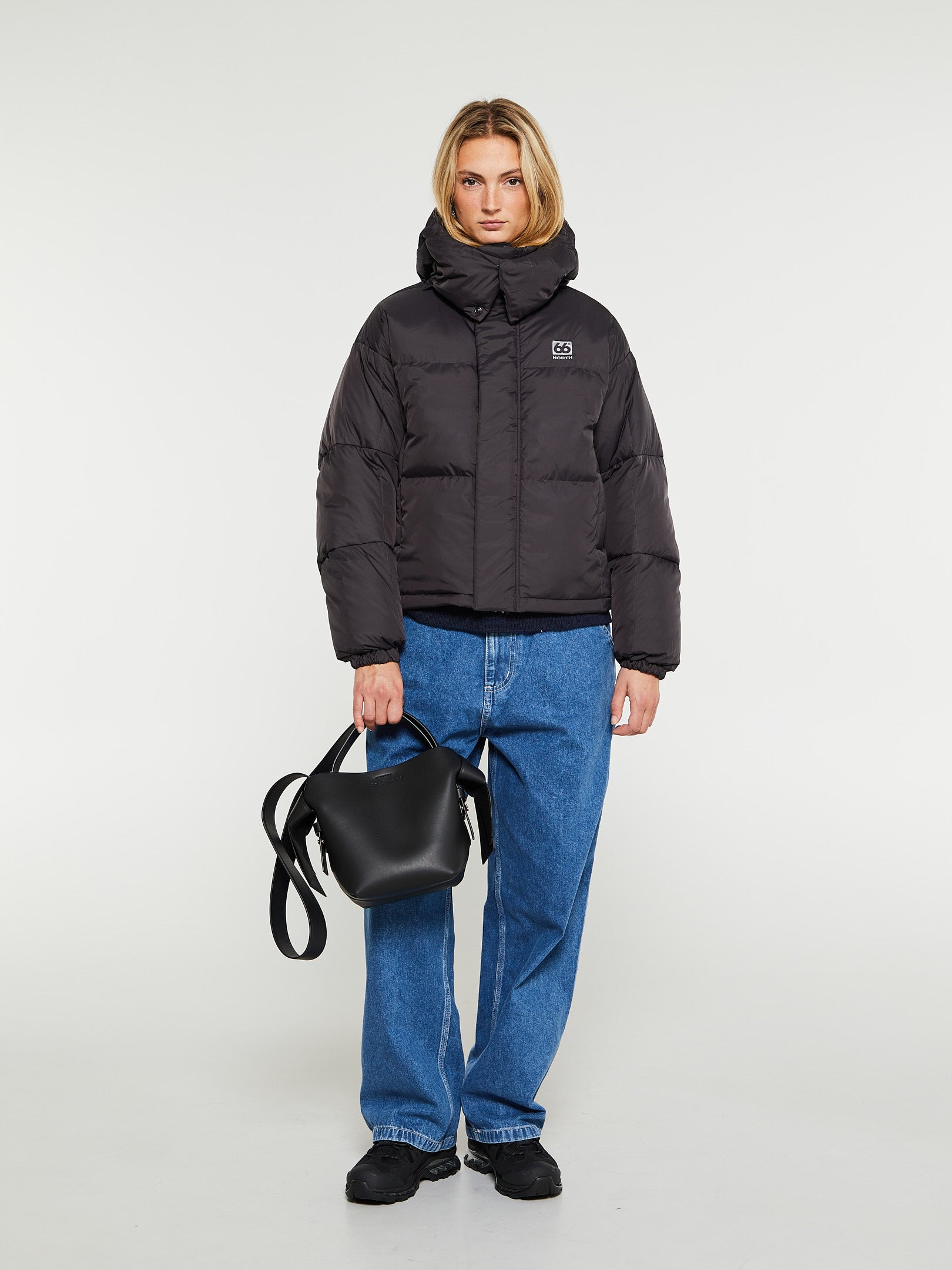 Stoy Brigitta Long Womens Plus Size Puffer Winter Coat Black Sizes 22-26
