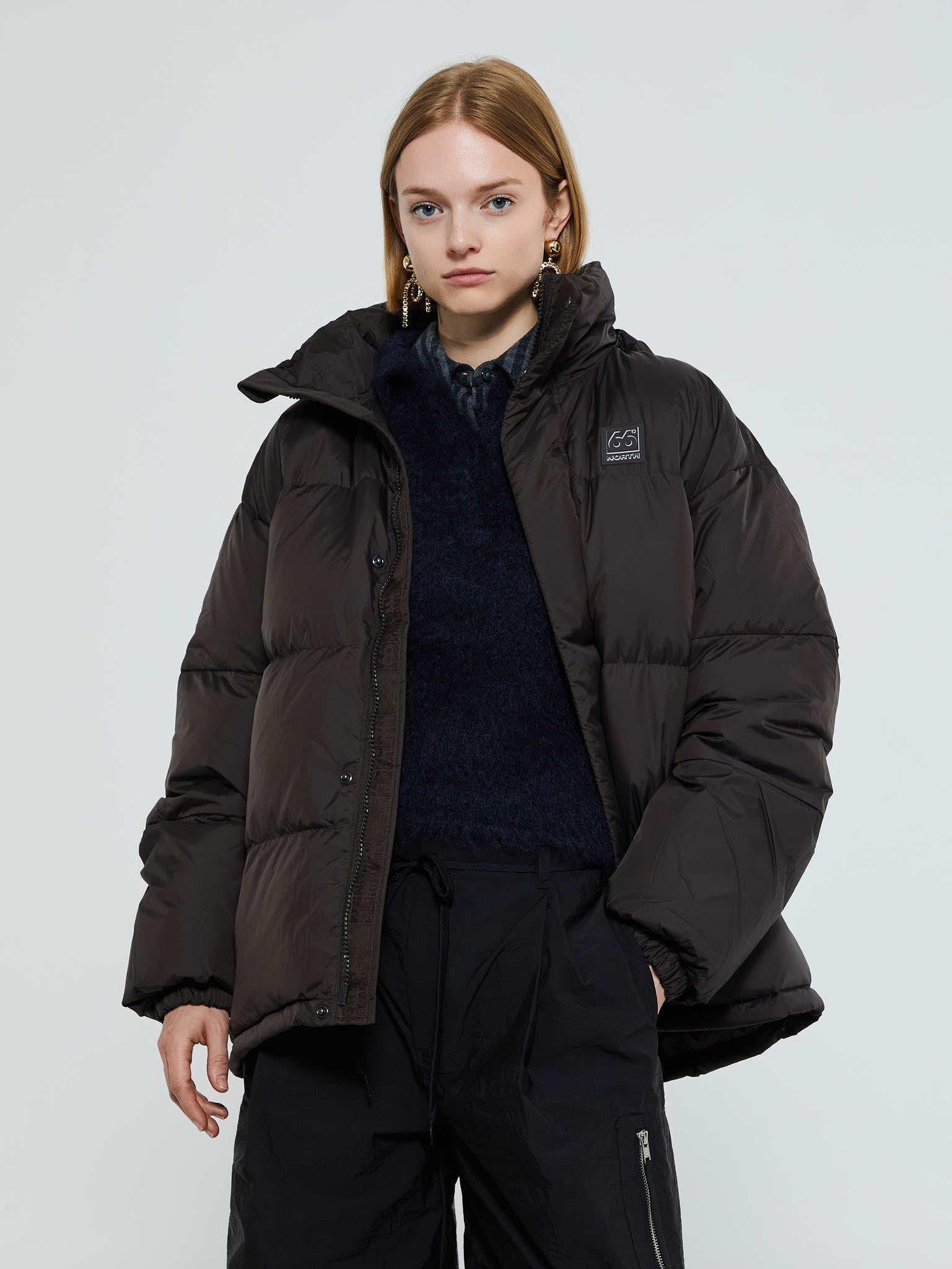 66 North Dyngja Down Jacket in Licorice Stoy