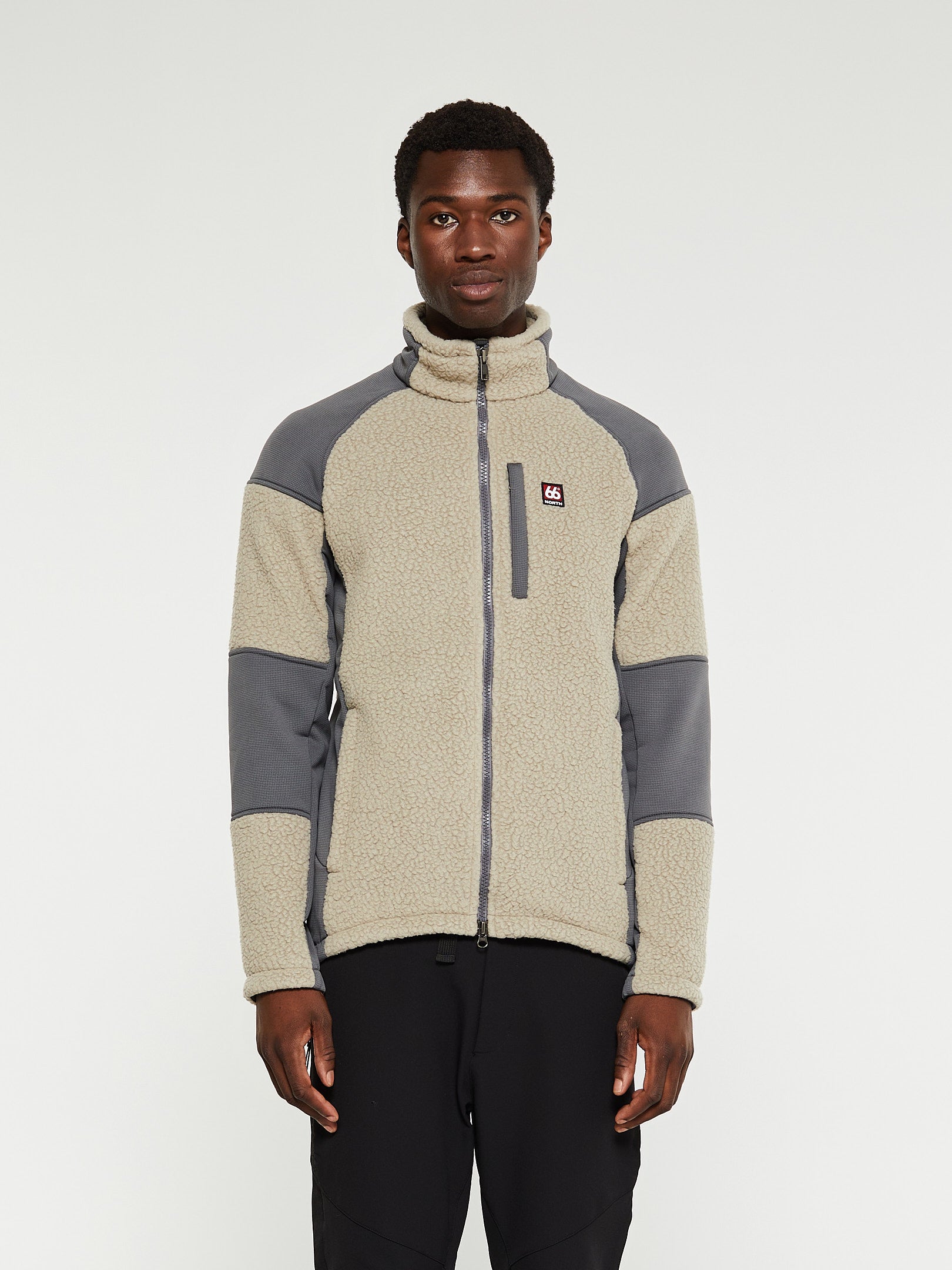 66 NORTH - Tindur Technical Shearling Jacket in Dry Moss