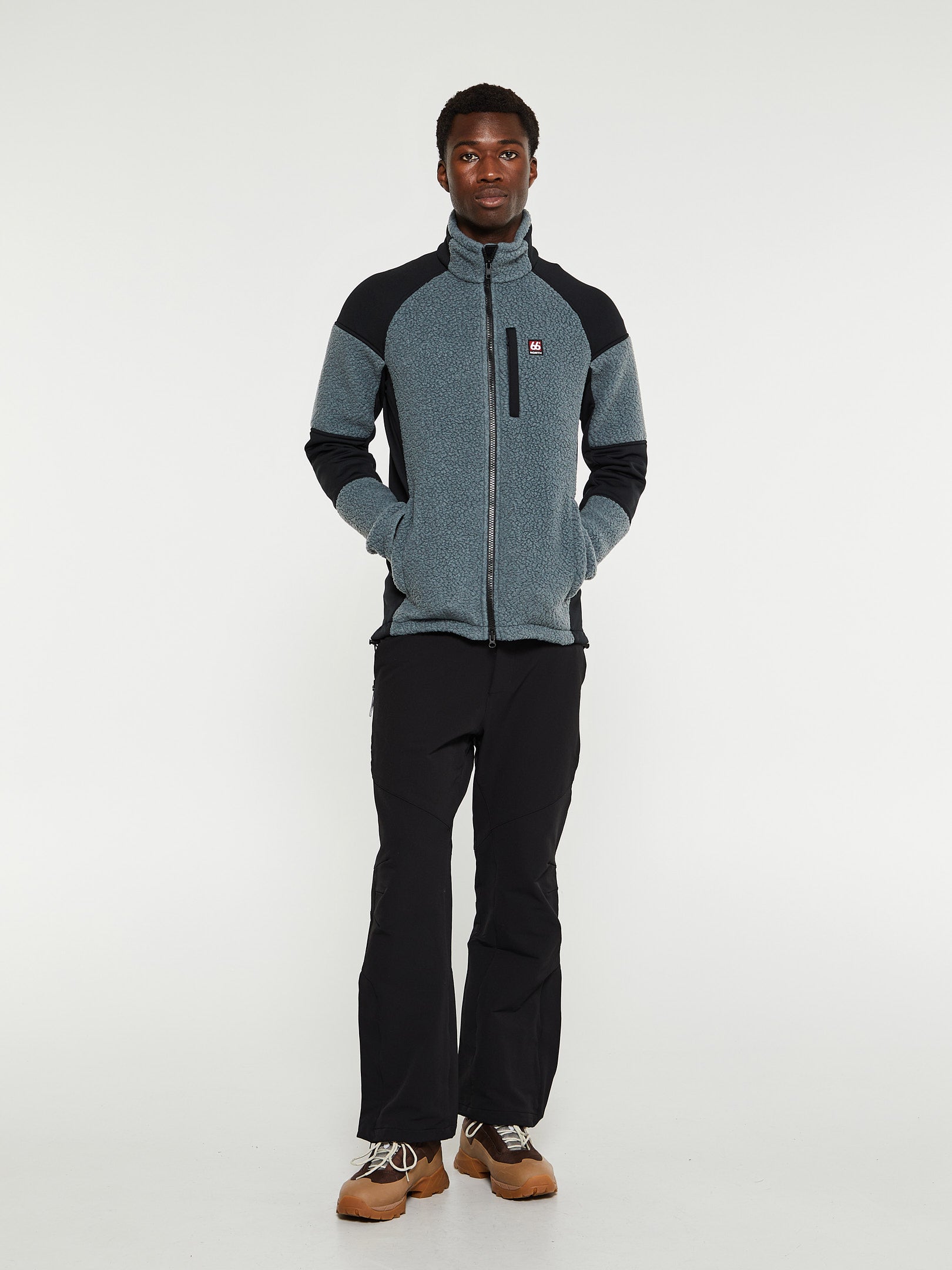Tindur Technical Shearling Jacket in Stormy Weather