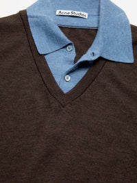 Acne Studios - Layered Wool Knit in Brown and Blue