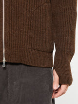Andersen-Andersen - Navy Full Zip Pockets Knitwear in Natural Brown