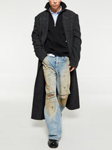 Andersen-Andersen - Navy Half Zip Knitwear in Black