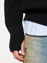 Andersen-Andersen - Navy Half Zip Knitwear in Black