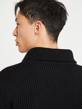 Andersen-Andersen - Navy Half Zip Knitwear in Black