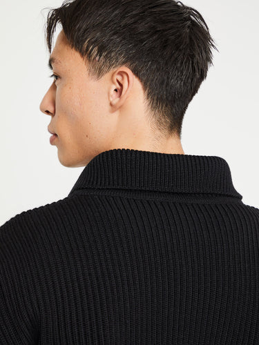 Andersen-Andersen - Navy Half Zip Knitwear in Black